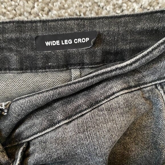JUDY BLUE HIGH WAIST WIDE RELEASE HEM CROP JEAN - GREY SZ 16W - Picture 5 of 6